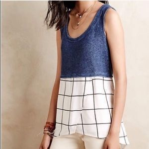 Anthropologie Sleeveless Two Tone Top